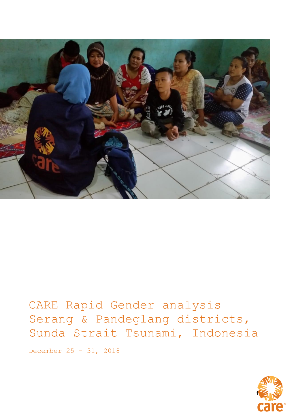 CARE Rapid Gender Analysis – Serang & Pandeglang Districts, Sunda Strait Tsunami, Indonesia