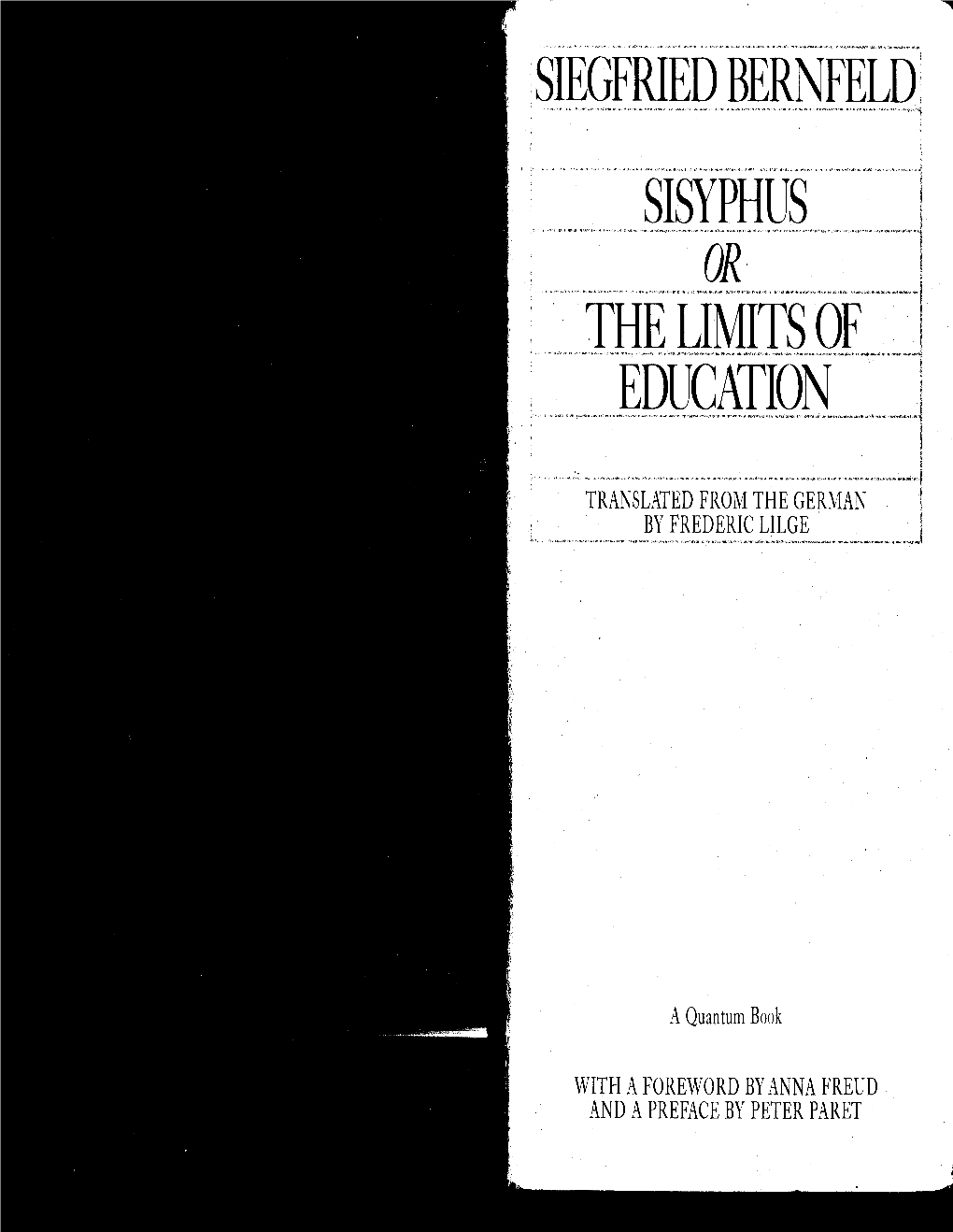 Siegfried Bernfeld, Sisyphus: Or, the Limits of Education