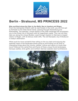 Berlin - Stralsund, MS PRINCESS 2022