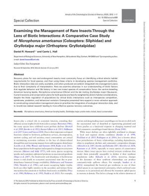 Examining the Management of Rare Insects Through the Lens of Biotic