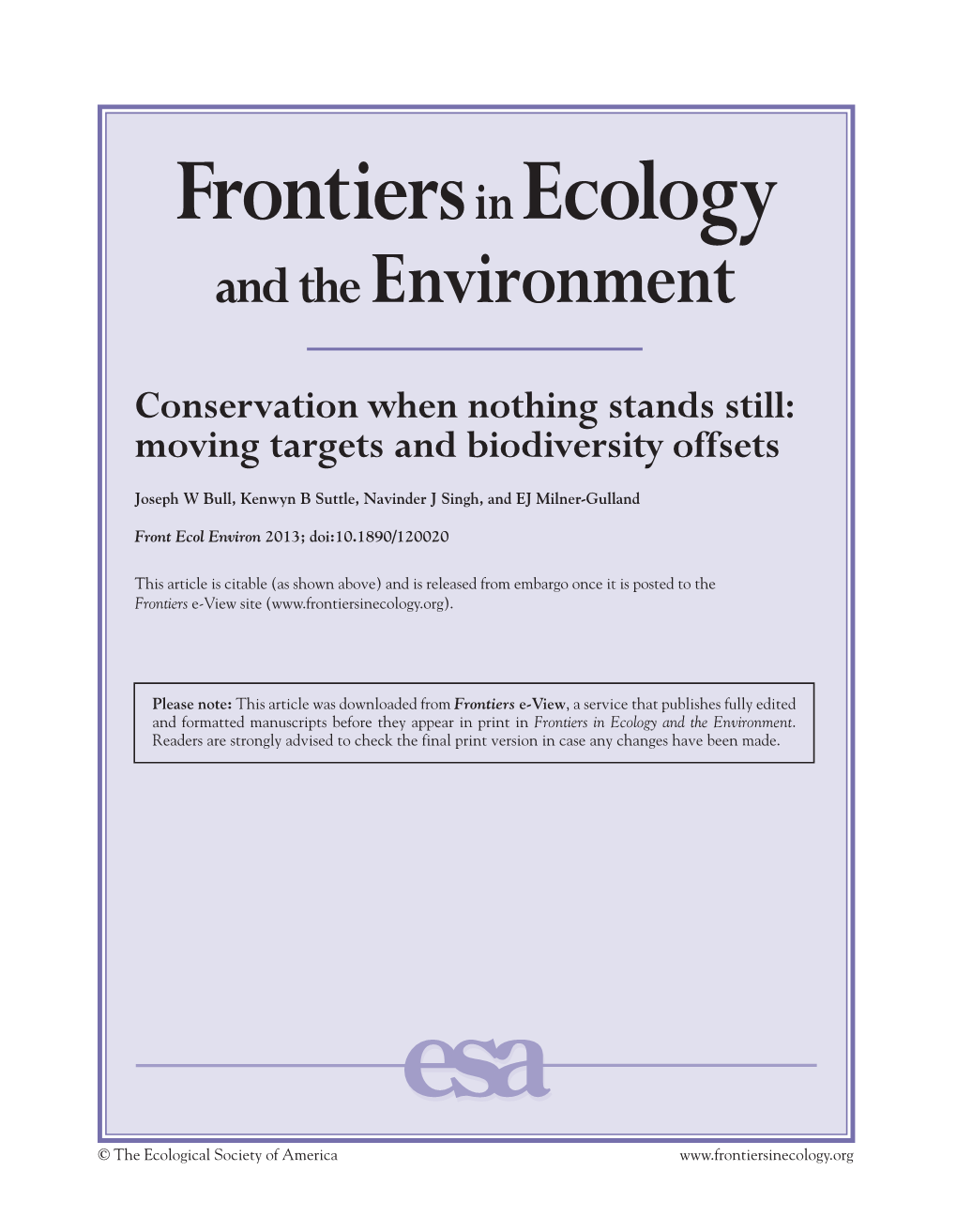 Moving Targets and Biodiversity Offsets