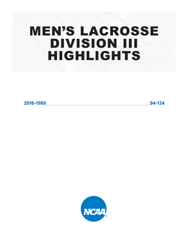 Men's Lacrosse Division Iii Highlights