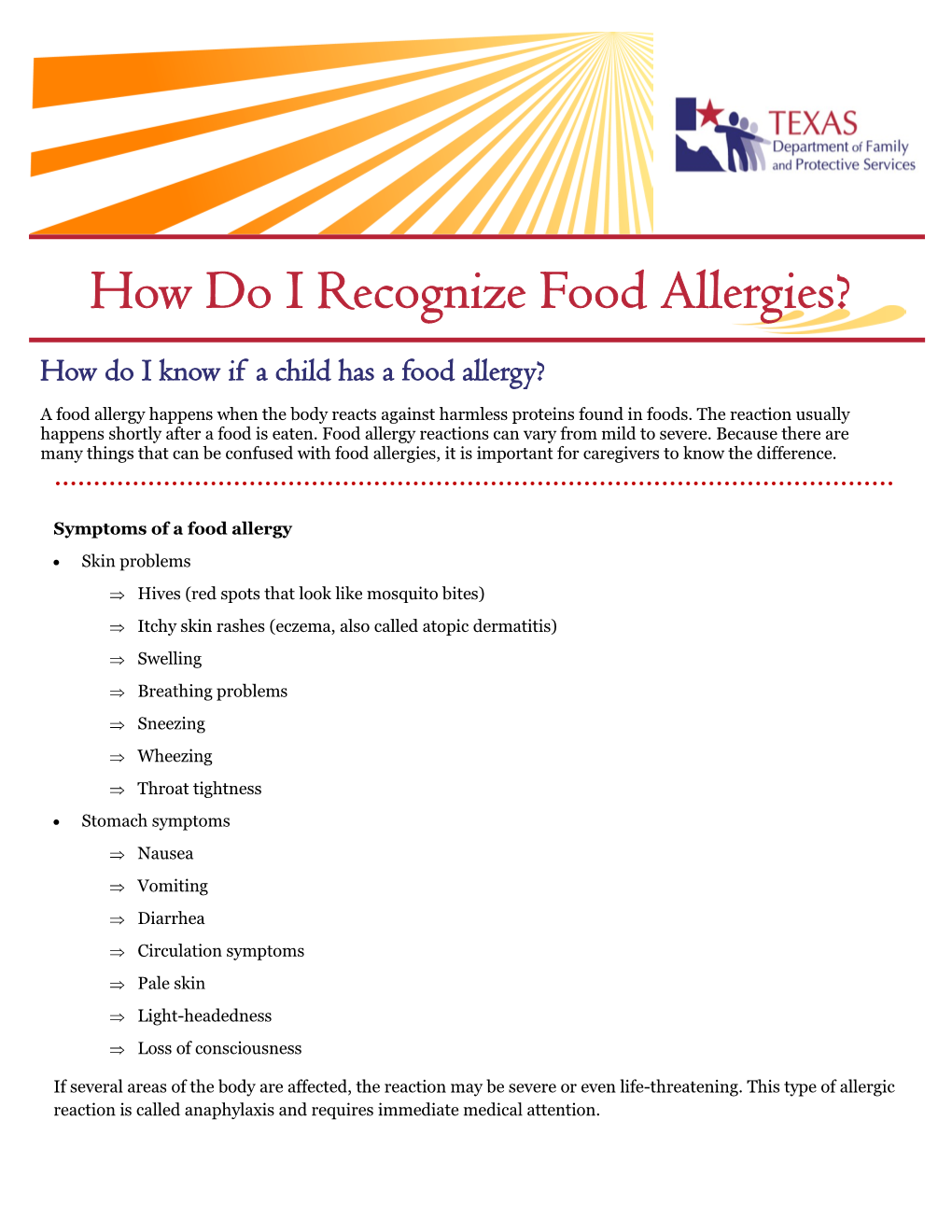 How Do I Recognize Food Allergies?