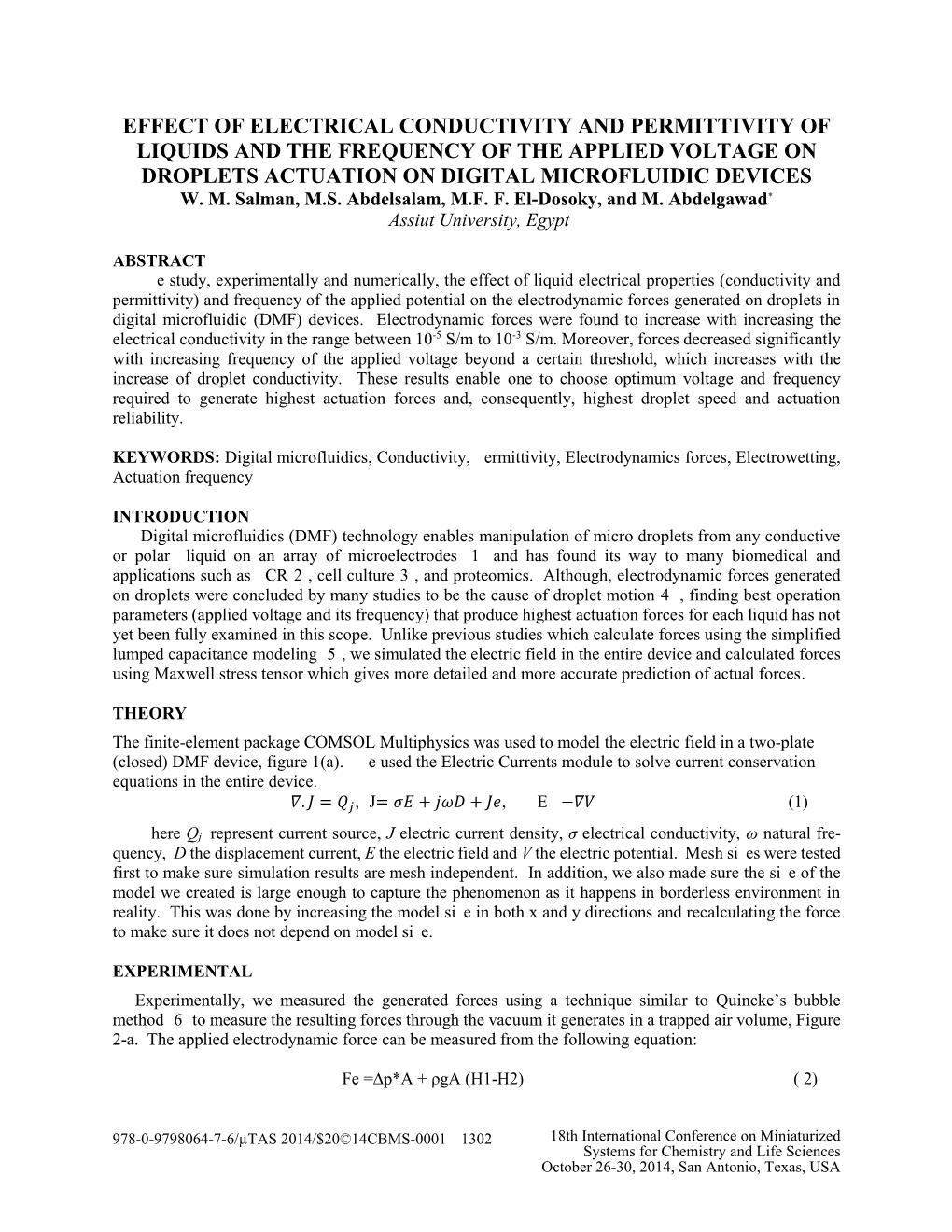 Effect of Electric Conductivity And