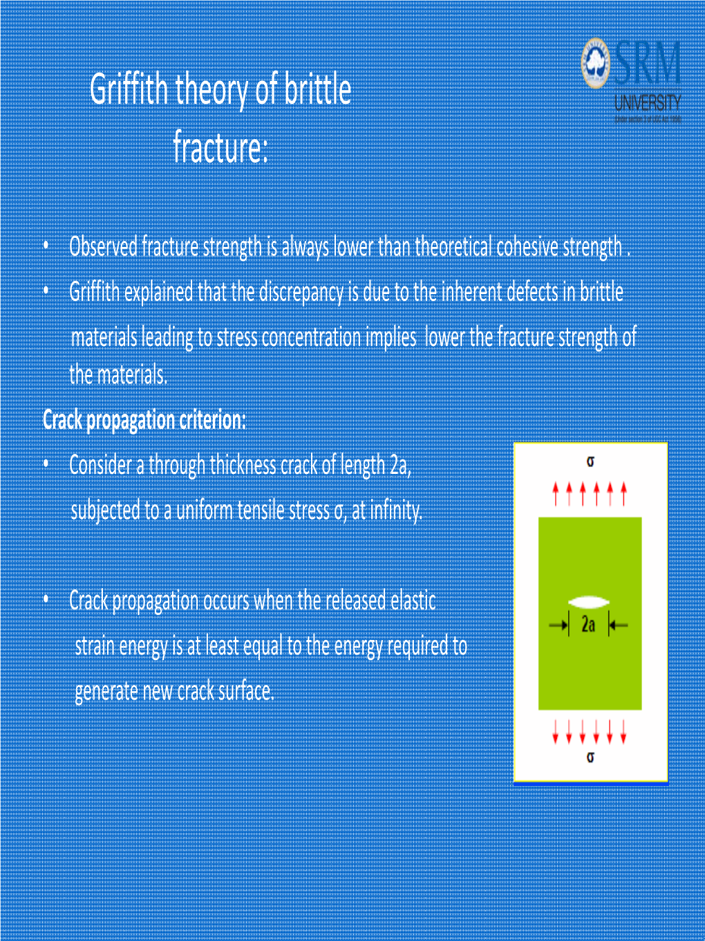 Griffith Theory of Briittlle Fracture