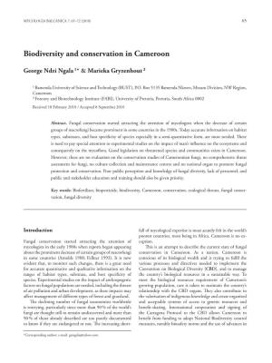 Biodiversity and Conservation in Cameroon