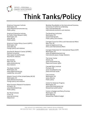 Think Tanks/Policy