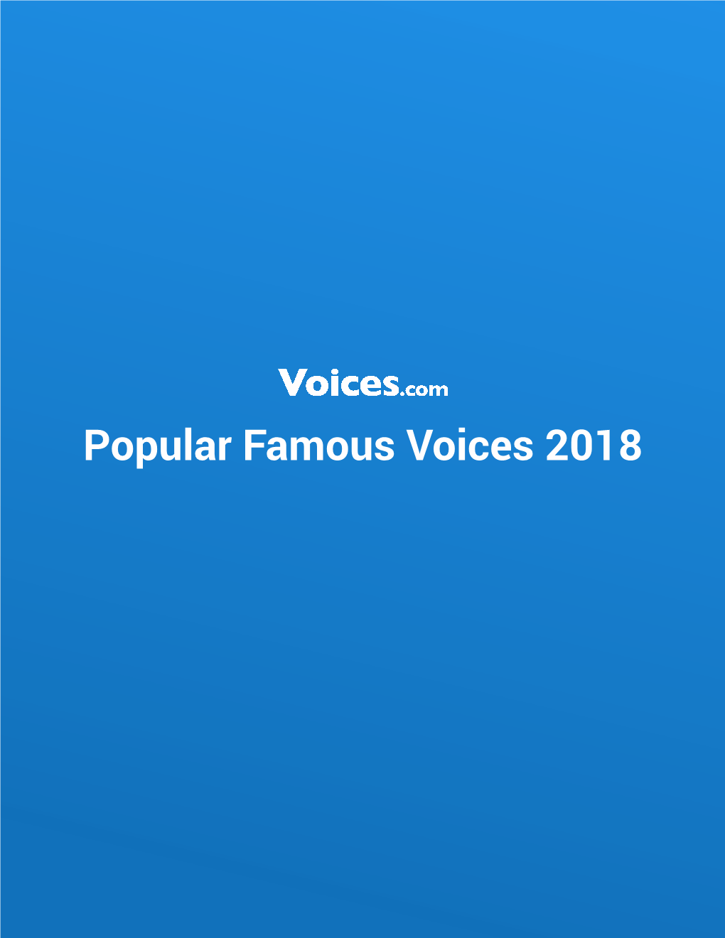 Popular Famous Voices 2018 02 Introduction