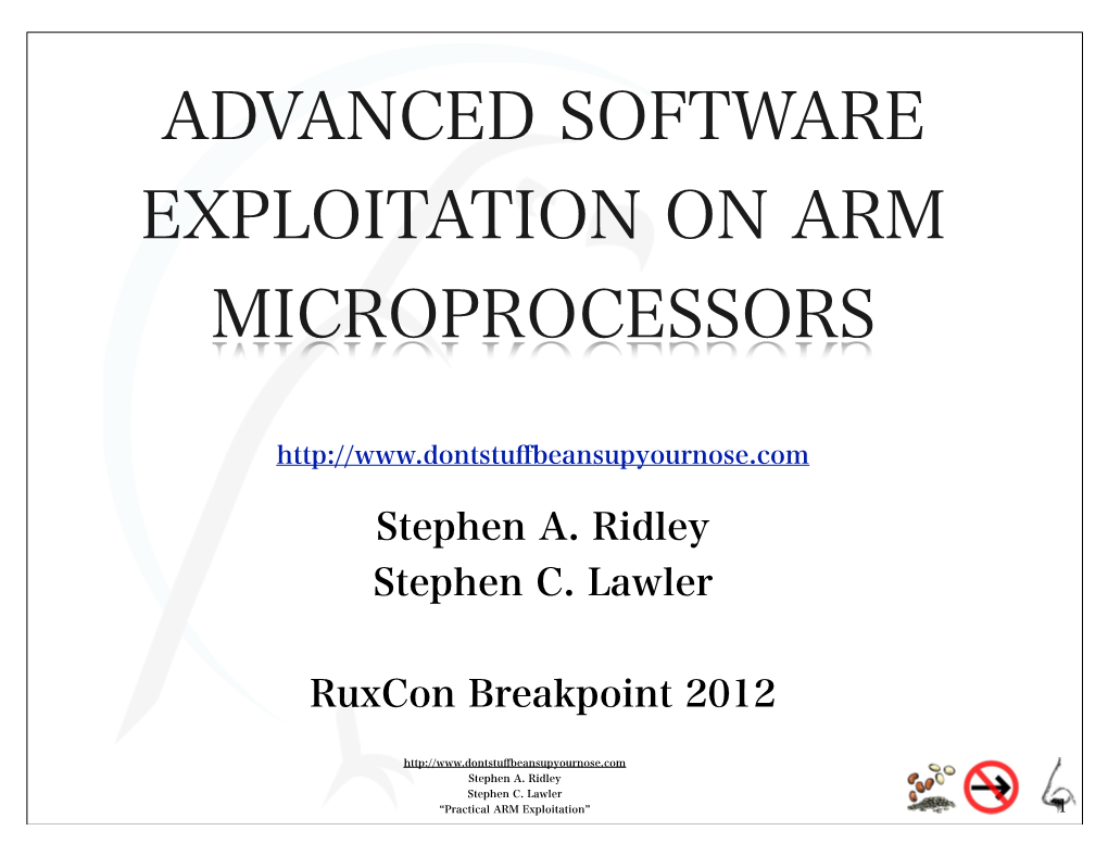 Advanced Software Exploitation on Arm Microprocessors