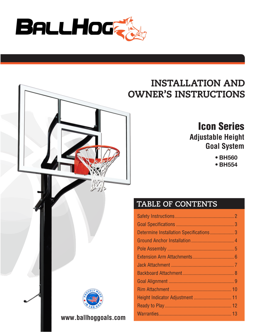 Icon Series Adjustable Height Goal System