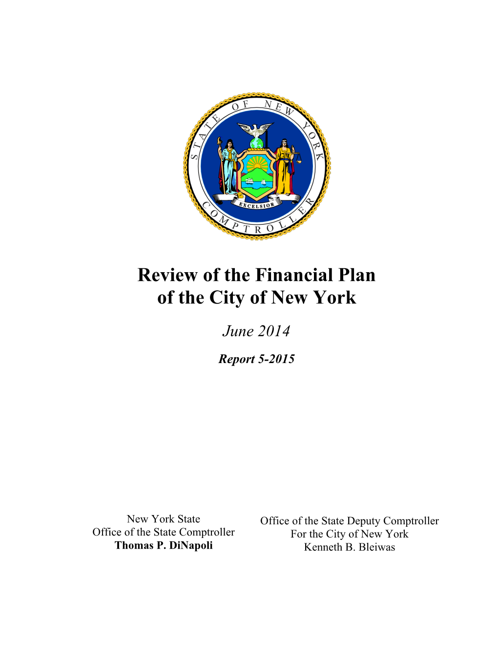 New York City Financial Plan Report, June 2014