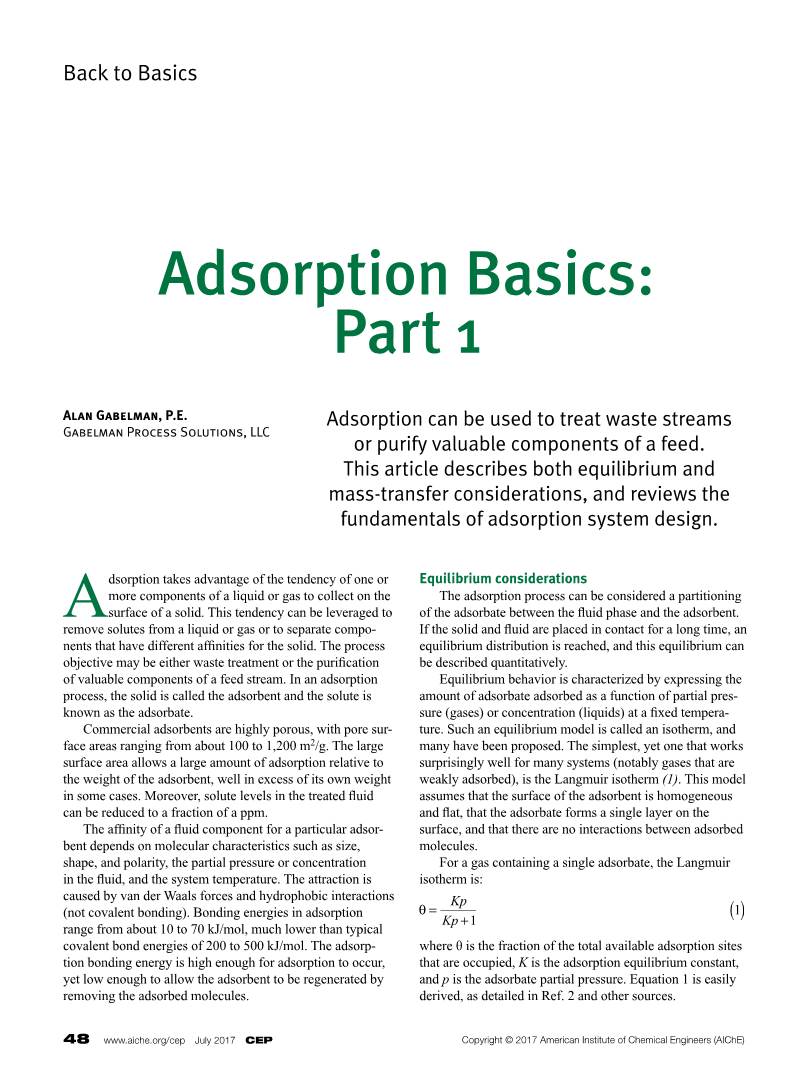 Adsorption Basics: Part 1