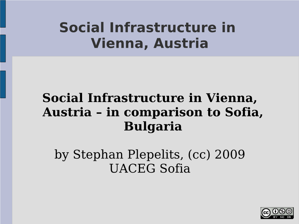 Social Infrastructure in Vienna, Austria