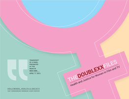 THE DOUBLE XX FILES Health and Justice for Women in Film and TV