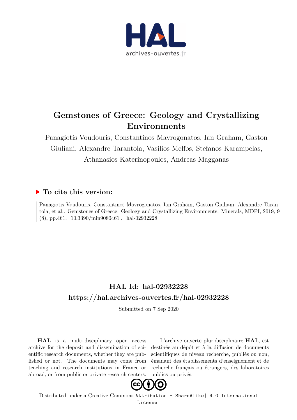 Gemstones of Greece: Geology and Crystallizing