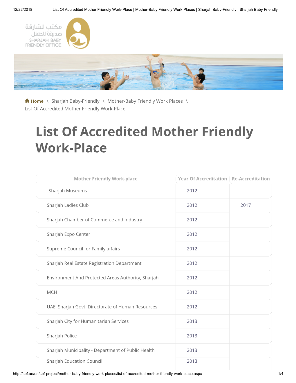 List of Accredited Mother Friendly Work-Place | Mother-Baby Friendly Work Places | Sharjah Baby-Friendly | Sharjah Baby Friendly