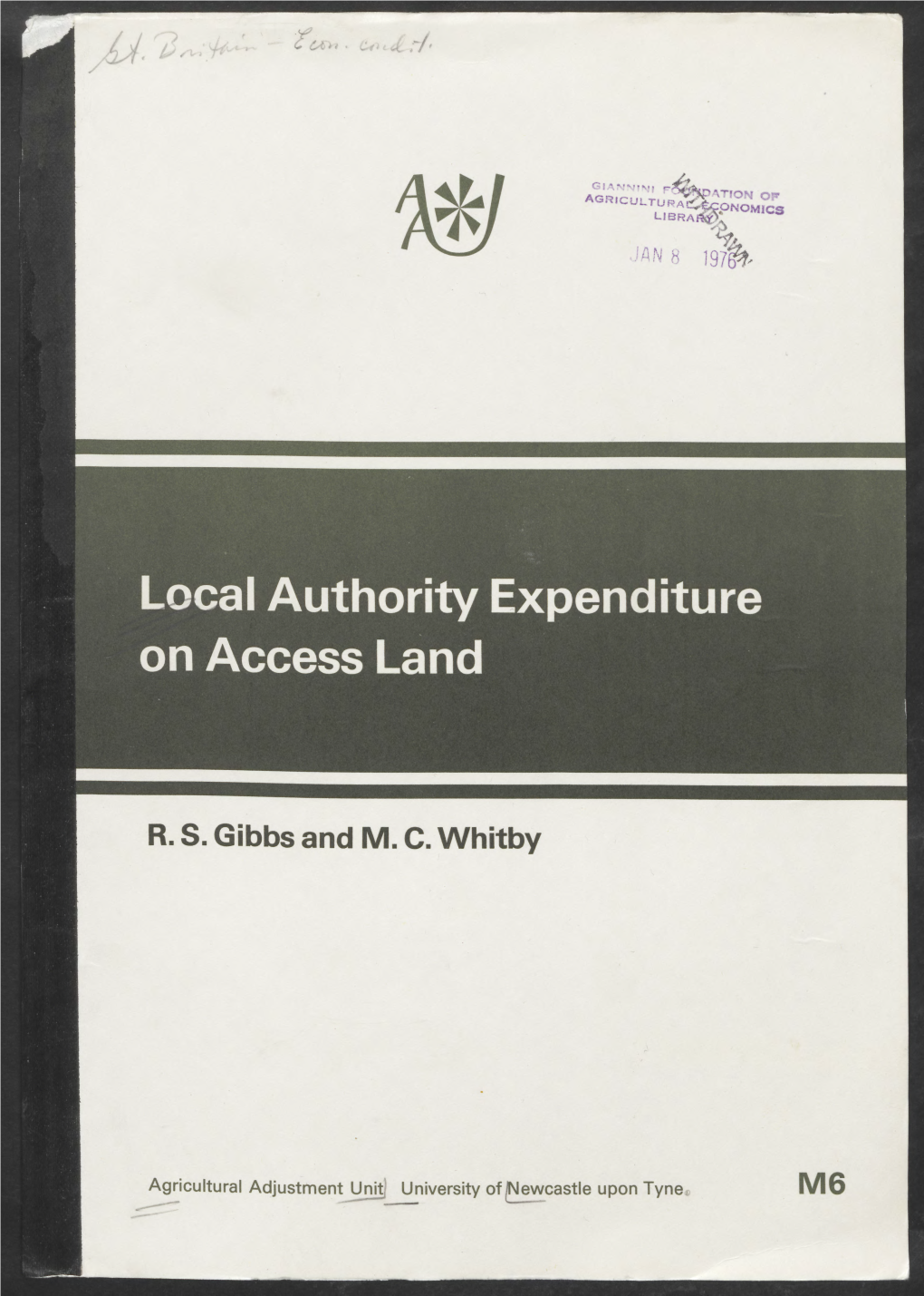 Local Authority Expenditure on Access Land