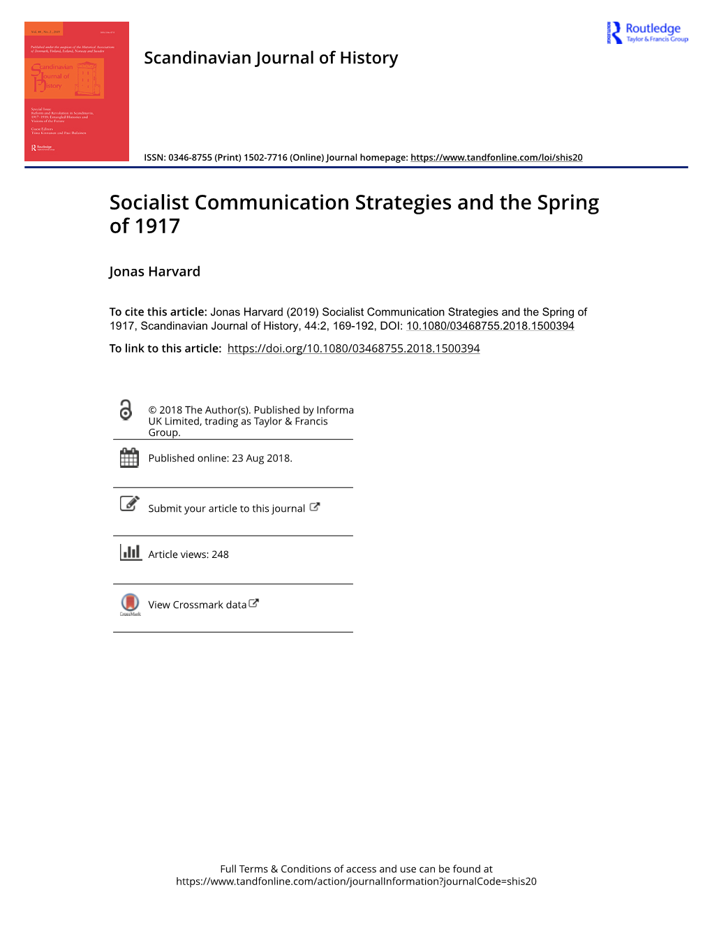 Socialist Communication Strategies and the Spring of 1917