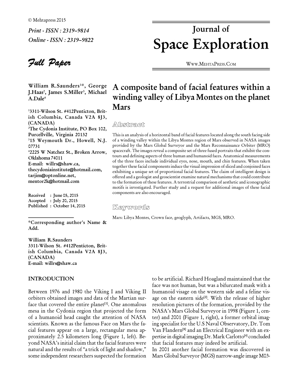 A Composite Band of Facial Features Within a Winding Valley of Libya