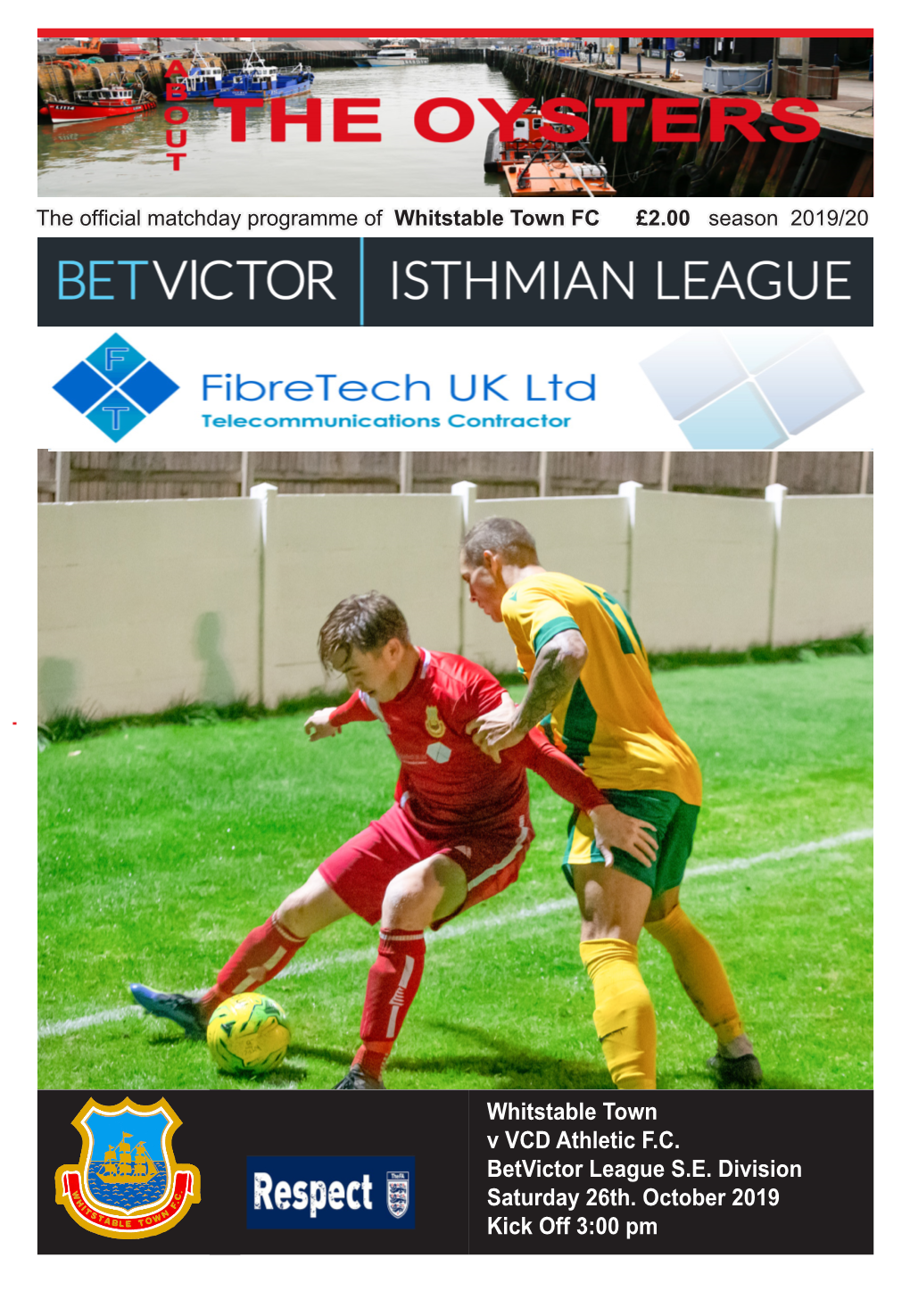 Whitstable Town V VCD Athletic F.C. Betvictor League S.E. Division Saturday 26Th