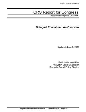 Bilingual Education: an Overview