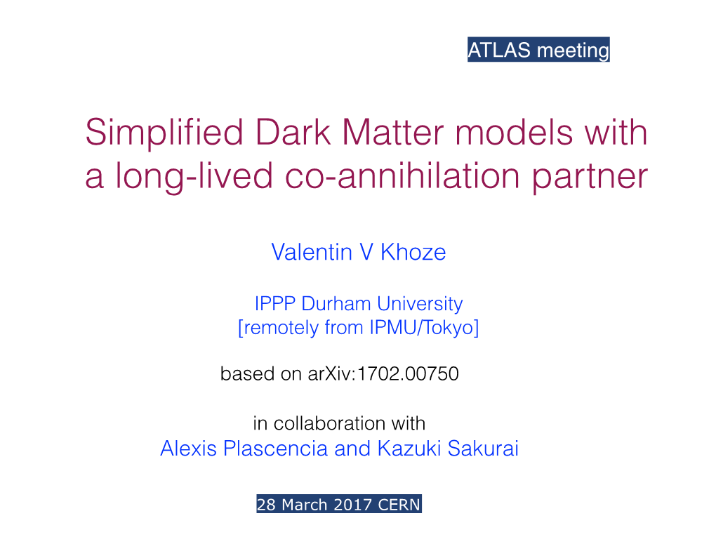Simplified Dark Matter Models with a Long-Lived Co-Annihilation Partner