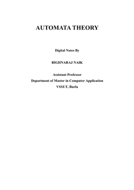 Automata Theory 4Th