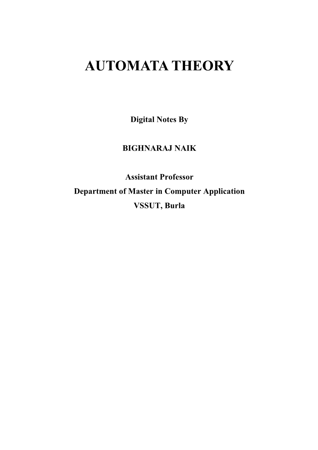 Automata Theory 4Th