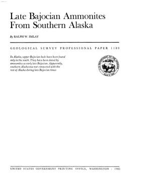 Late Bajocian Ammonites from Southern Alaska