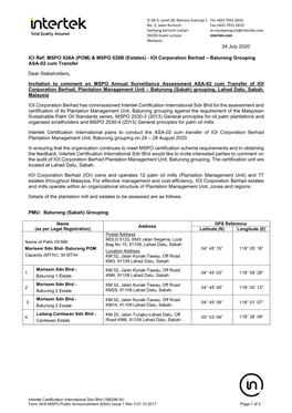 RSPO Notification