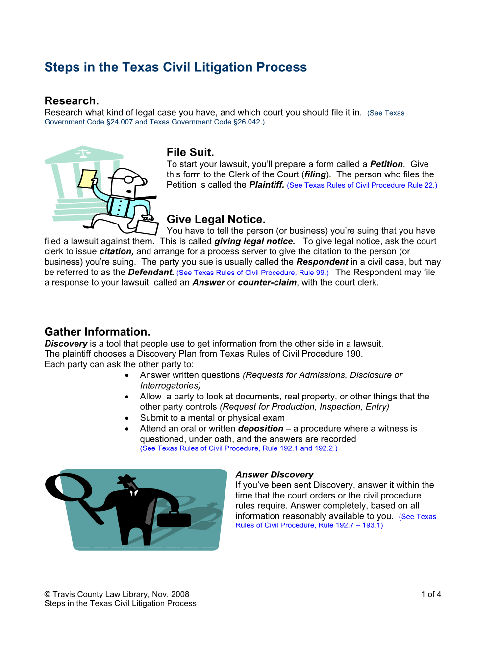 Steps in the Texas Civil Litigation Process