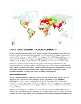 Crash Course Review – Population Density