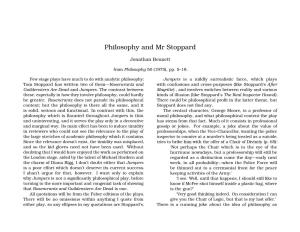 Philosophy and Mr Stoppard