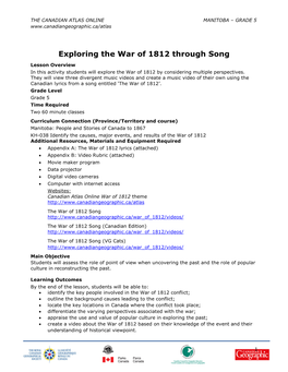 Exploring the War of 1812 Through Song