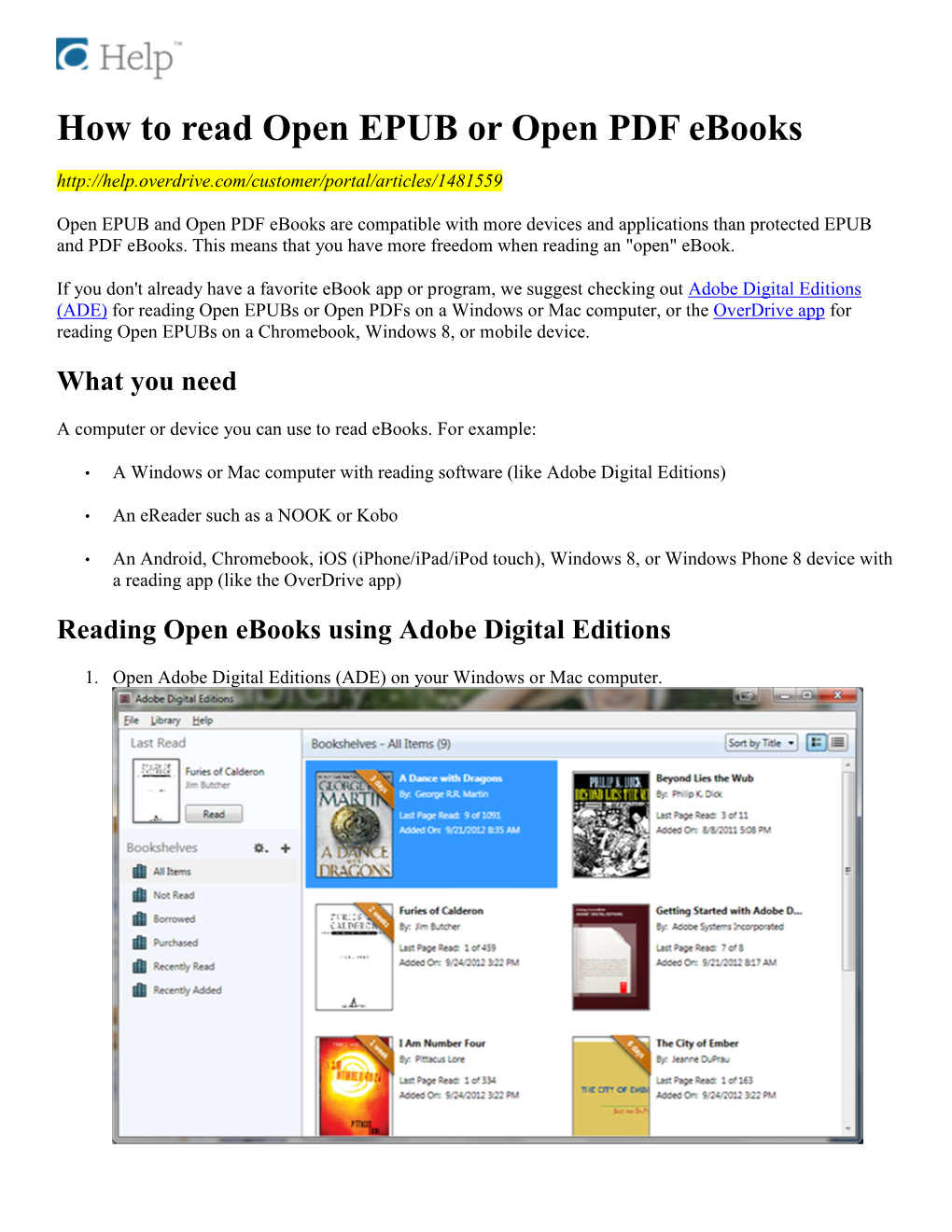 How to Read Open EPUB Or Open PDF Ebooks