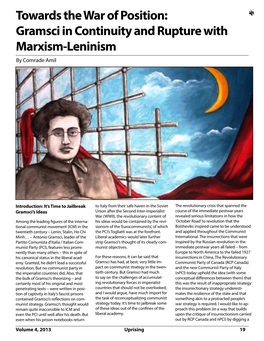 Towards the War of Position: Gramsci in Continuity and Rupture with Marxism-Leninism by Comrade Amil
