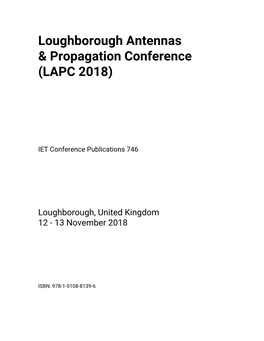 Loughborough Antennas & Propagation Conference (LAPC 2018)