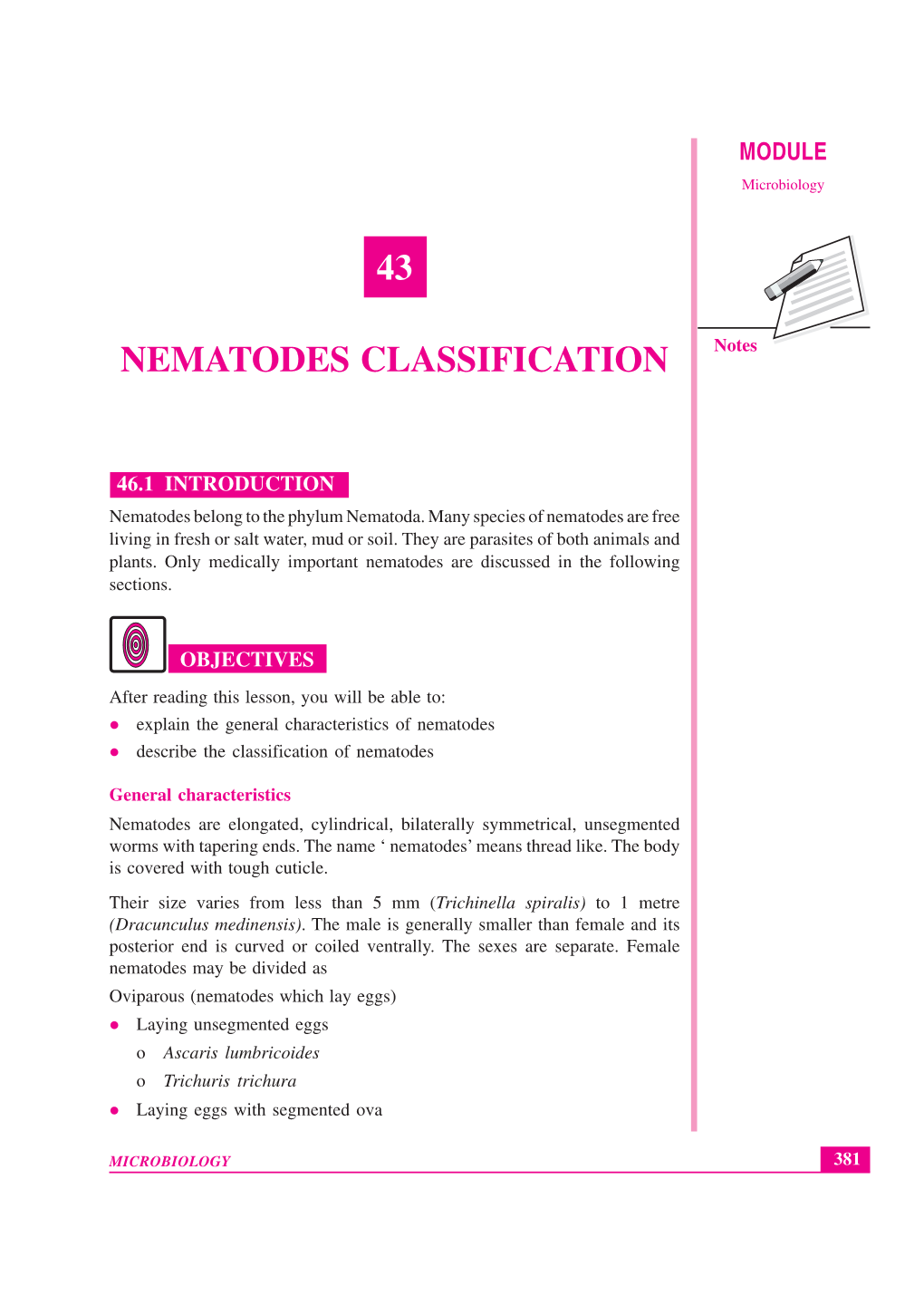 43 Nematodes Classification