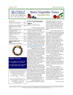 Berry/Vegetable Times Berry/Vegetable Times December 2004