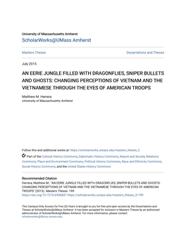 Changing Perceptions of Vietnam and the Vietnamese Through the Eyes of American Troops