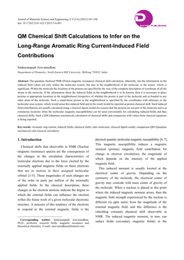 QM Chemical Shift Calculations to Infer on the Long-Range Aromatic Ring Current-Induced Field Contributions
