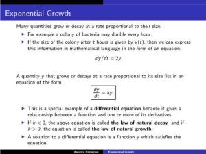 Slides: Exponential Growth and Decay