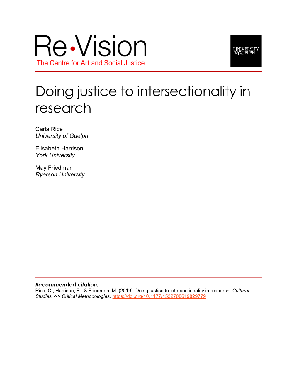 Doing Justice to Intersectionality in Research