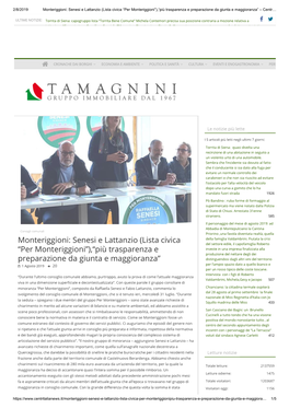 Senesi E Lattanzio (Lista Civica “Per Monteriggioni”),“Più Trasparenza E Preparazione Da Giunta E Maggioranza” – Centr…