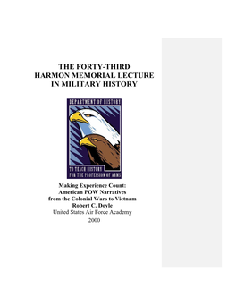 The Forty-Third Harmon Memorial Lecture in Military History