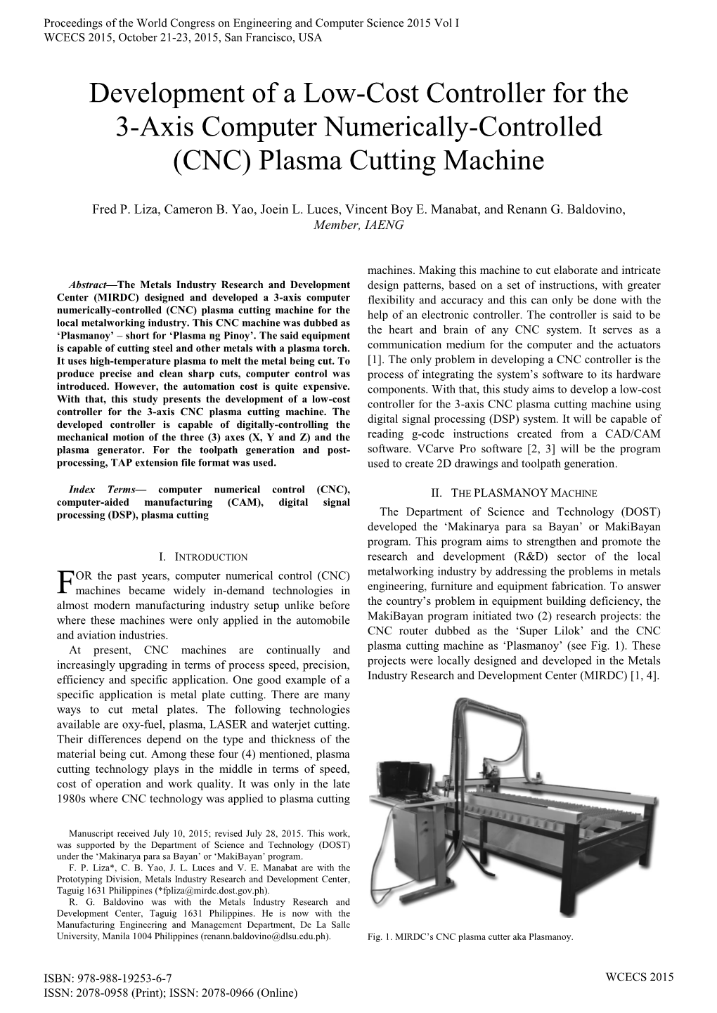 (CNC) Plasma Cutting Machine
