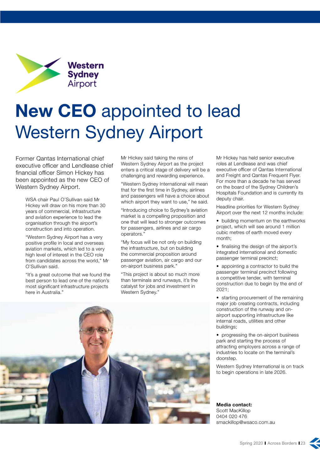 New CEO Appointed to Lead Western Sydney Airport