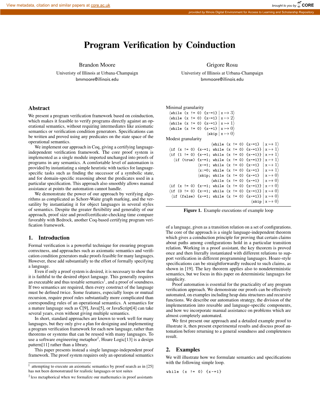 Program Verification by Coinduction