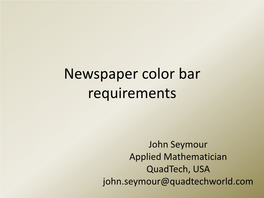 Newspaper Color Patch Requirements