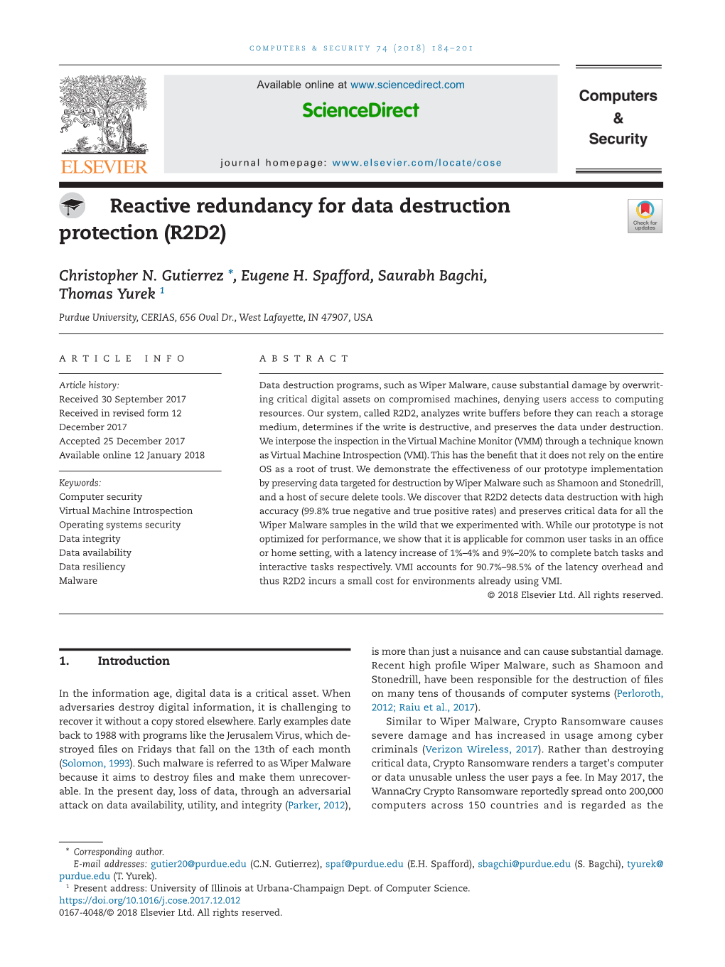 Reactive Redundancy for Data Destruction Protection (R2D2)